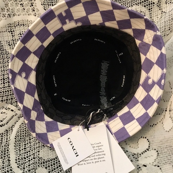 NWT Coach Checkerboard Print Bucket Hat - Picture 7 of 10